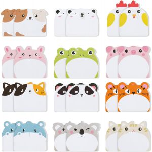 Sticky Notes,24pcs Mini Notes Autocollantes Mignon,720 Feuilles Note Adh&eacute;sives En Forme Animaux Bloc M&eacute;mo Pour Les &Eacute;tudes,La Maison,Le Bureau,La Colocation Ou Les Cadeaux- 60x 55 Mm! - Neuf