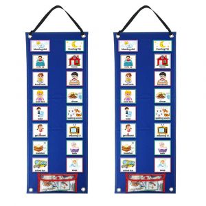 Ensemble De 2 Tableaux De Suivi Visuel Pour Enfants Avec 70 Cartes Et Un Sac De Rangement - Outil Pour La Routine Quotidienne Et Le Comportement - Neuf