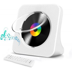 Lecteur CD Bluetooth Portable, Lecteur Radio CD avec minuterie, Lecteur USB/AUX/Radio FM/transmetteur Bluetooth, st&eacute;r&eacute;o connect&eacute;e, &eacute;cran LCD, Lecteur de Musique avec t&eacute;l&eacute;commande. - Neuf