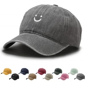 Kalanka-Casquette De Baseball Unisexe Smiley Rétro En Coton, Aspect Délavé, Convient Pour Les Sports De Plein Air, Pour Homme Et Femme - Neuf