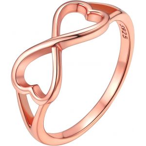 Yemaesre-Bague De Fiançailles Femme Infini Prénom Personnalisé Argent 925/Or Rose, Taille 47/49/51/54/57/59/61/64/67, Anneau Alliance Infinity Avec Oxyde De Zirconium,Bijoux Fantaisie Mariage - Neuf