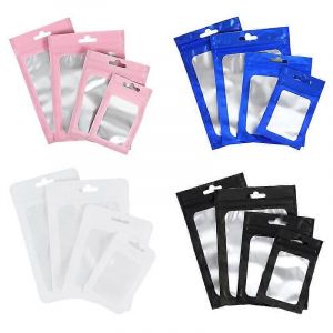 50Pcs Matte Zip lock Sac en plastique Feuille d'aluminium Hologramme Pochette alimentaire Petite fermeture à glissière étanche à l'eau Pochettes refermables Emballage cadeau - Neuf
