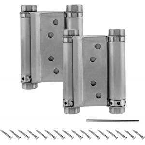 Lot de 2 Charni&egrave;res &Agrave; Ressort 68mm en Acier Inox &Agrave; Double Action pour Portes Battante Charni&egrave;re Fermeture Automatique pour Saloon Caf&eacute; Bar Pub Comptoir Porte Placard Jusqu'&agrave; 10kg - Neuf