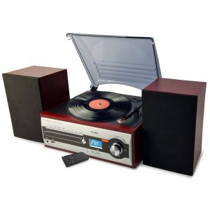 Cha&icirc;ne Hifi Tourne Disque Vinyle Inovalley CH14E 80W, Cd, Bluetooth, FM et USB + T&eacute;l&eacute;commande - Neuf
