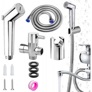 KGABERY-Lot De 4 Douchettes De Bidet,En Argent,Avec 1 Bande D'Étanchéité Filetée,Pour Animaux De Compagnie,Douche,Salle De Bain,Toilettes - Neuf