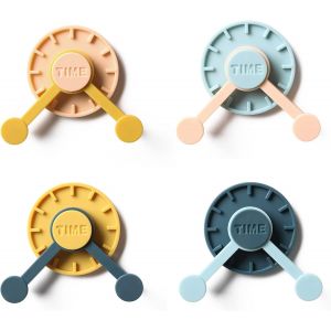 Crochets d'horloge créatifs à 360°, crochets de suspension adhésifs, couleurs mignonnes - Neuf