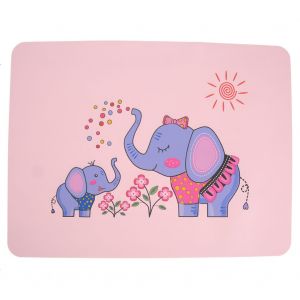 Set De Table Antiderapant En Silicone A Motif Animal Mignon Pour Enfants (Elephant Rose 100 G/3,5 Oz) - Neuf