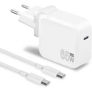 AER-Bloc Chargeur USB C, Adaptateur Gan 65w, Compatible avec iPhone 15/14 / 13/12 / 11 / p ro Max/XS/XR/X, Samsung Galaxy, iPad P ro/air/Mini, MacBook P ro/air, etc - Neuf