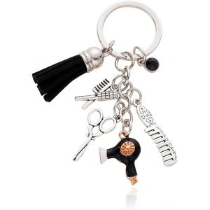 KAL-Porte-Clés De Coiffeur 1 Pièce, Porte-Clés En Métal Créatif, Porte-Clés Sur Le Thème Du Coiffeur, Porte-Clés Cadeau, Pendentif De Sac À Dos - Neuf