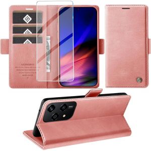 Housse Portefeuille Magnétique Pour Honor 200 Lite 5g - Cuir Pu Premium, Coque Tpu Antichoc, 3 Fentes Cartes + Poche Billets, Protection Écran Et Support Multi-Angle (Rose) - Neuf