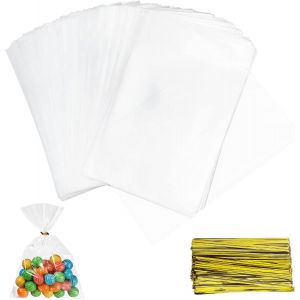 100 Sachets Transparents Pour Bonbons, Sachets Carr&eacute;s Transparents, Sachets En Plastique Pour Biscuits, Cadeaux De Mariage, Pour Emballer Biscuits, Chocolats, G&acirc;teaux Et Confiseries. - Neuf