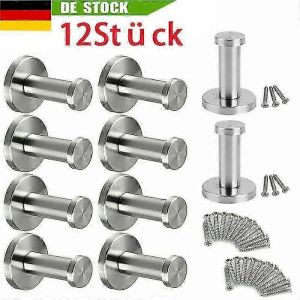 Lot de 12 patères,patères,patères murales en acier inoxydable,porte-serviettes,utilisation salle de bain - Neuf