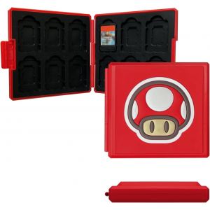 Bo&icirc;tier de Rangement pour Cartes Switch-&Eacute;tui Silicone &Eacute;tanche avec 12 Emplacements Jeux + 12 Slots TF,Fermeture S&eacute;curis&eacute;e,Compact et L&eacute;ger,Organisateur de Voyage pour Accessoires de Jeu (12B) - Neuf