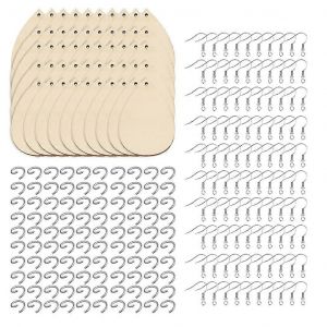 50pcs Bricolage En Bois Femmes Classique Clous Punk Goutte Forme Boucles D'oreilles Bijoux De Mode - Neuf