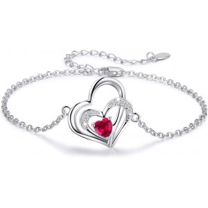 Bracelet En Forme De Croix Pour Fille En Argent Sterling 925 Avec C?ur Et Croix - Cadeau Infini - Bijoux Pour Fille, Argent, Oxyde De Zirconium - Neuf