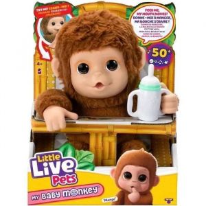 Mon B&eacute;b&eacute; Singe - MOOSE TOYS - LITTLE LIVE PETS - Singe interactif avec accessoires - Neuf