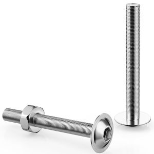 CHECARZHN--NO1-Lot De 40 Vis À Tête Bombée M5 X 50 Mm En Acier Inoxydable À Six Pans Creux Avec Écrous Et Bride M5 Vis À Tête Plate En Acier Inoxydable A2 V2A Iso 7380 Filetage Complet - Neuf