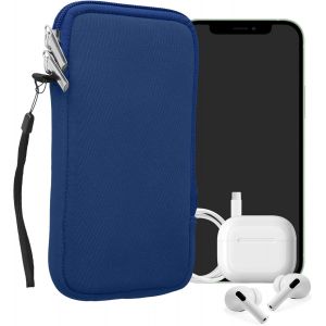 KAL-Housse Universelle Smartphone - Pochette De Protection 17,2 X 8,4 Cm Pour Téléphone Portable Xl - 6,7/6,8"" En Néoprène Bleu Baltique - Neuf