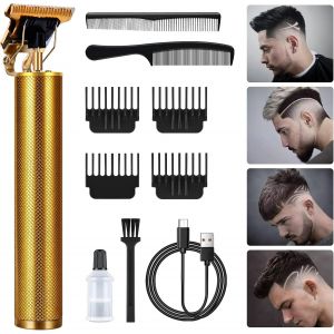 Tondeuse Cheveux Hommes, Tondeuse Barbe Kit Homme Electriques, Sans Fil Tondeuse &Agrave; Cheveux Rasoir Barbe Tondeuse Kit, Rechargeable, Silencieuse Pour Salon De Coiffure Et La Famille (Argent) - Neuf