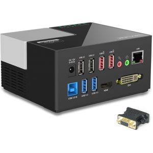 Station D'Accueil Universelle Usb 30 Double Vid&eacute;o Avec Dvi/Hdmi (Jusqu'&Agrave; 2048X1152), 2 Usb30 + 2 Usb20, Gigabit Ethernet, Audio, Micro, Prise En Charge De Windows 10, 81, 8, 7 [ZHB1060] - Neuf