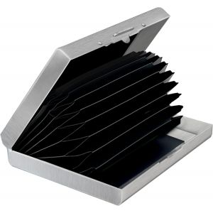 NSIECD-Porte Carte Bancaire Aluminium 10 Cartes - Protection Bloqueur RFID | NFC | sans Contact - Money Clip Wallet Porte-Cartes Homme Femme Holder Noir - Neuf