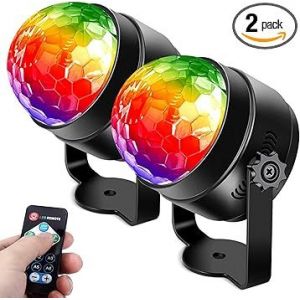 2 Packs de Partie, Lumi&egrave;res ,Lumi&egrave;res Stroboscopiques pour les Parties,de Son actif de Boule de Disco Lights avec T&eacute;l&eacute;commande RGB 7 Couleurs Changeantes Disco DJ Lumi&egrave;res pour Partie &agrave; Domicile de - Neuf