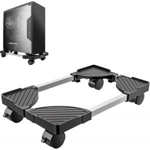 NouvelHorizonstore-Support Tour PC sous Bureau: Support d'unit&iquest;&iquest; Centrale Mobile - PC Support CPU R&iquest;&iquest;Glable de Grande Taille, Chariot Ordinateur avec roulettes - Neuf
