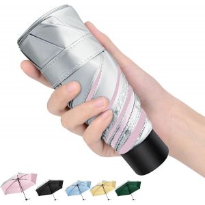 Mini Parapluie Pliant Anti Uv Upf>50+ Parapluie De Poche De Voyage Pliable Et Coupe Petit Parapluie Compact Pour Activit&eacute;s 6 C&ocirc;tes Id&eacute;al Pour Tenir Dans Votre Poche Ou Votre Sac - Neuf