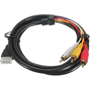 Hdmi Vers Rca Tv Câble Hdmi Mâle À 3 Rca Mâle Av Câble Vidéo Audio Convertisseur Convertisseur Adaptateur 1080p Câble Pour Hdtv Noir 5ft/1.5m Le Meilleur - Neuf