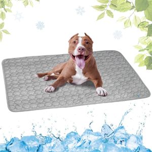 Kalanka-Tapis Rafraichissant Chien Portable, Tapis Rafraichissant Animaux De Compagnie Lavable, Tapis Rafraîchissant Chien, Gris,55x70cm - Neuf