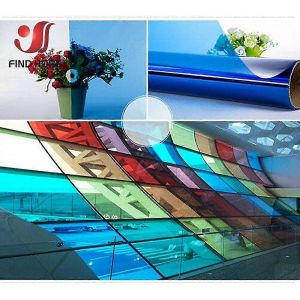 Film de fenetre transparent multicolore teinte solaire autocollant decor vitrail vinyle rouleau bricolage a4 20/40*120cm - Neuf