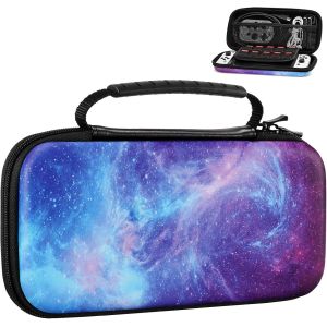 Eryi-Étui De Transport Compatible Avec Nintendo Switch Oled Modèle 2021/Switch, Housse De Rangement En Eva Avec 10 Fentes Cartes De Jeu, Coque De Protection Portable Pour Switch Accessoires, Ciel - Neuf