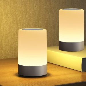 Lot De 2 Lampes De Chevet Led Pour Enfants-Contr&ocirc;le Tactile &Agrave; Intensit&eacute; Variable-Veilleuse Pour B&eacute;b&eacute;-Batterie-Lampe De Nuit Rechargeable Par Usb (Lumi&egrave;re Chaude)-Classe &Eacute;nerg&eacute;tique A - Neuf