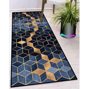 Sjzg-Tapis Cuisine Long Lavable Antiderapant Moderne Design Traditionnel Tapis Couloir Long Pour Magasin, &Eacute;v&eacute;nements Et F&ecirc;tes, Cin&eacute;ma, &Eacute;glise 40x260cm Beige Bleu Noir - Neuf