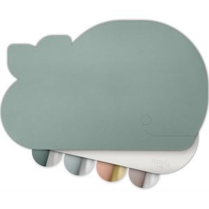 Sjzg-Set De Table Pour Enfants - Baleine - Lavable - En Cuir Synthétique Sans Bpa - Pour Tout-Petits Et Bébés - 2 Couleurs (Vert Océan/Gris) - Neuf