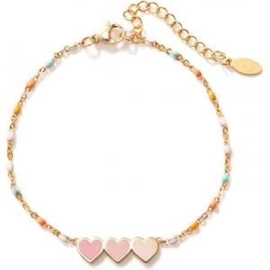 Eryi-Bracelet Femme Argent 925, Bracelet Croix Femme Bracelet Enamel Plaqué Or Réglable - Neuf