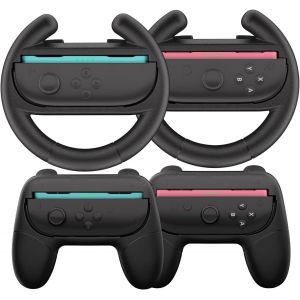 Volants pour Nintendo Switch 2 [4 en 1] Joy-Con Grip Volants de Course pour Mario Kart World Jeu Mario Kart Switch 2 Housse de Protection pour Volant Joy-Con Grip Accessoires pour Manettes - Neuf