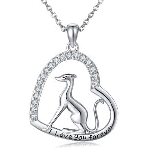 Dayinlove Collier L&eacute;vrier En Argent Sterling 925 - Pendentif L&eacute;vrier Italien - Bijoux Animaux - Cadeau Pour Femmes Et Hommes - Amoureux Des Chiens - Neuf