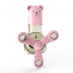 Hjlian Moulin A Vent Pour Chat Tiktok, Plateau Tournant, Jouet Pour Chat, Fuite De Nourriture, Son Et Lumiere (Rose) - Neuf