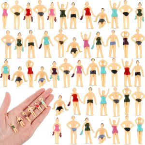 SANSH-50 Figurines de Personnes Miniatures Architecturales à l'Échelle 1 : 75 Ho Figurines de Maillots de Bain de Plage Figurine Multicolore Set de Mini Personnes Peintes Debout de Maison de Poupée - Neuf