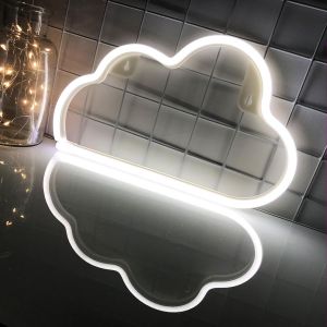 ERYI-Signe De Néon De Nuage Pour La Décoration Murale, Lumière Led Alimentée Par Batterie Ou Usb Pour La Chambre À Coucher, Teen Girl Kids Room Christmas Birthday Wedding Party (Blanc) - Neuf