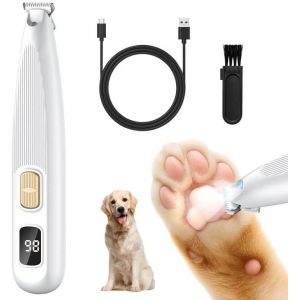Tondeuse Pour Pattes De Chien, Lame &Eacute;tanche, Ultra Silencieuse, Rechargeable, Sans Fil, Avec Lumi&egrave;re Led, Pour Animaux, Pattes Et Oreilles - Neuf