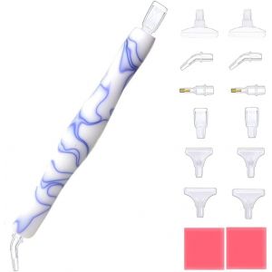 Ayuhr-Stylo Diamond Painting, Diamond Painting Stylet Ergonomique Avec Têtes De Stylo De Remplacement, Diamond Painting Accessoires Pour Peinture Diamant 5d, Nail Art Strass Bricolage Artisanat - Neuf