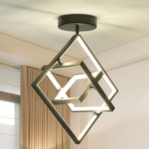 Modern Black Led Ceiling Light For Corridor And Ceiling Light Fixture Bedroom Ceiling Hanging Square Energy Saving Lamp For Living Room And Kitchen - Neuf
