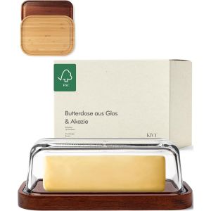 Mevronisshop-Beurrier En Verre Avec Couvercle Hermétique - Sans Bpa - Dish Pour Beurre Délicat - Neuf
