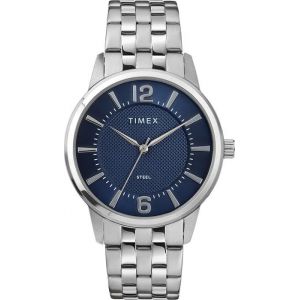 Montre - Timex - Tw2t59800 - Acier Inoxydable - R&eacute;sistant &Agrave; L'eau 5 Bar - Cadran Bleu - Neuf