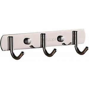 Cintre en Acier Inoxydable Porte-serviettes Mural Robuste Crochet Moderne en M&eacute;tal Pour Entr&eacute;e Couloir Cuisine Salle de Bain Chambre (Rond, 3 Crochets) - Neuf