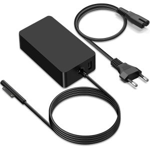 Chargeur Surface Pro 65W Alimentation pour Microsoft Surface Pro 11/X/10/9/8/7/7+/6/5/4/3, Surface Laptop 7/6/5/4/3/2, Surface Go 4/3/2, Surface Book 3/2/1, Surface Notebook/Tablette avec Un USB Port - Neuf