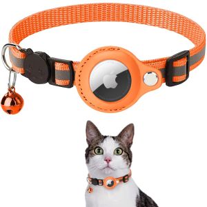 Collier Airtag Réfléchissant Orange Pour Chien, Collier Robuste Pour Apple Airtag [Grand], Collier Rembourré Pour Animal De Compagnie Avec Étui Airtag Et Accessoires - Neuf