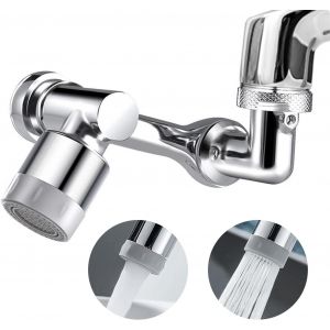 Robinet aérateur pivotant à 1080°, douchette de cuisine avec 2 modes de pulvérisation, accessoire de robinet universel en laiton massif, aérateur de robinet de lavabo de salle de bain - Neuf